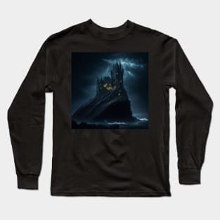 Dark and stormy night- horror castle Long Sleeve T-Shirt
